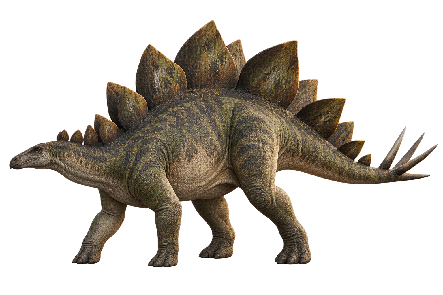ديناصور Stegosaurus بلون تاج البردي